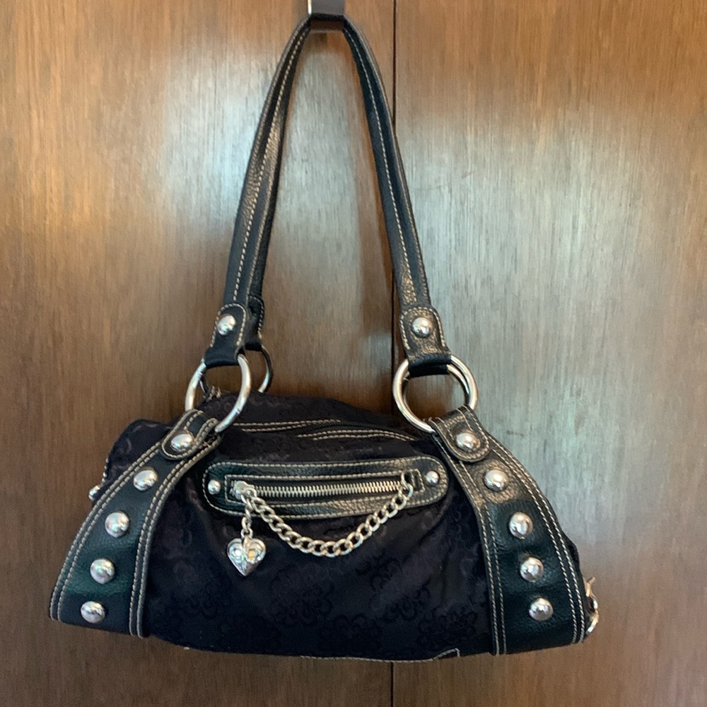 Kathy Van Zeeland Black Purse with Metallic Adornments